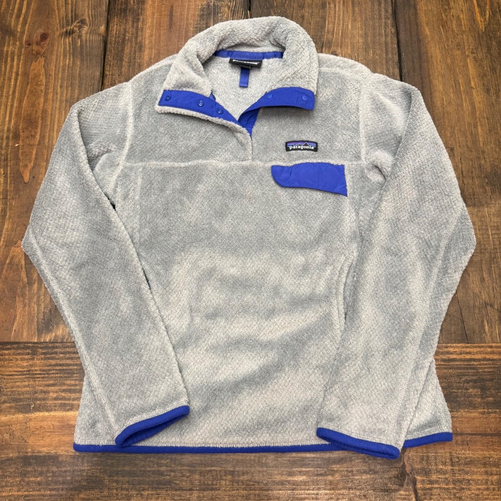 Patagonia Re-Tool‎ Snap-T Fleece Pullover Grey Blue Womens Small 25442